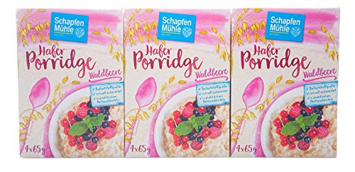 Schapfen Mühle Porridge Hafermahlzeit Waldbeere 3er Set (3x260g Packung) von Schapfenmühle