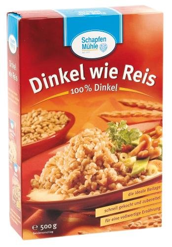 SchapfenMühle Dinkel wie Reis, 8er Pack (8 x 500g Packung) von Schapfenmühle