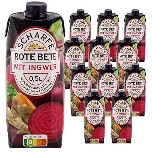 Scharfe Säfte Rote Bete mit Ingwer 12er Pack (12 x 500 ml) von Scharfe Säfte