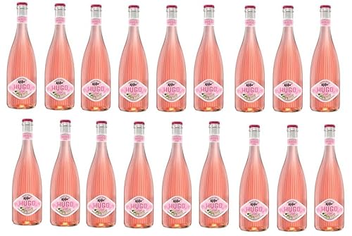 18 Flaschen Käfer Hugo rose Holunderblüte Limette rose a 750ml 7% Vol. + Space Riegel gratis 45g von Schaumwein