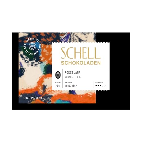 Schell Schokoladen Dunkle Schokolade – Porcelana - Edel Schokolade aus 72% Kakao, Vegan, Glutenfrei aus nachhaltiger Produktion, Schokolade Geschenk, 50g von Schell Schokoladen