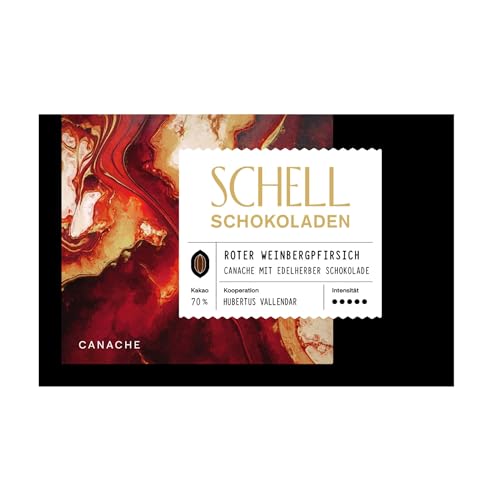 Schell Schokoladen Gefüllte Schokolade – Roter Weinbergpfirsich | Edle Schokolade aus nachhaltiger Produktion, exklusive Süßigkeiten als tolles dankeschön Geschenk, Schokolade Geschenk von Schell Schokoladen