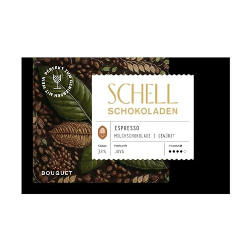 Schell Schokoladen Milchschokolade - Espresso | Edle Schokolade aus nachhaltiger Produktion, exklusive Süßigkeiten als tolles dankeschön Geschenk, Schokolade Geschenk von Schell Schokoladen