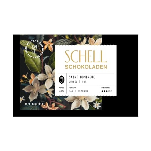 Schell Schokoladen – Saint Domingue Dunkle Schokolade, 70% Kakao, Vegan, Glutenfrei, 50g von Schell Schokoladen