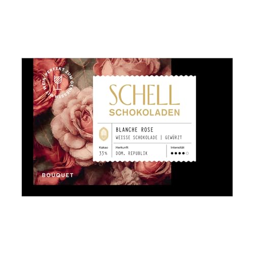 Schell Schokoladen Weiße Schokolade – Blanche Rose | Edle Schokolade aus nachhaltiger Produktion, exklusive Süßigkeiten als tolles dankeschön Geschenk, Schokolade Geschenk von Schell Schokoladen