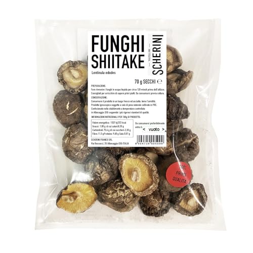 Scherini Valtellina - Shiitake ganze Tonko Pilze 1st QUALITY 45-65mm - 70g von Scherini Valtellina