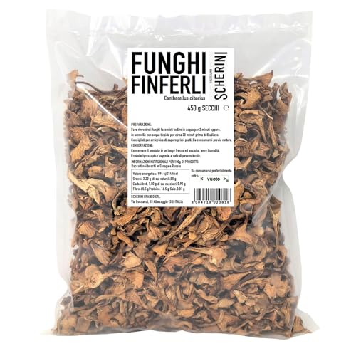 Scherini Valtellina - Feine getrocknete Pfifferling-Pilze für Feinschmecker 450g von Scherini Valtellina