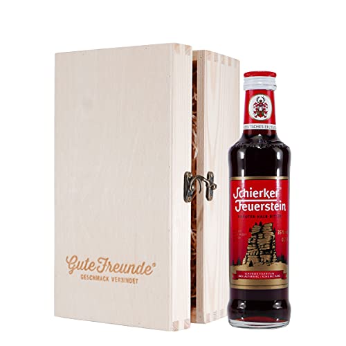 Schierker Feuerstein (0,35L) mit Geschenk-Holzkiste von Schierker Feuerstein