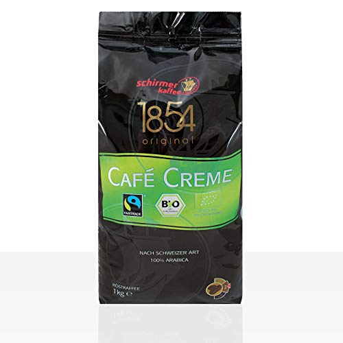 Schirmer 1854 TransFair Cafe Creme Bio Fairtrade - 1kg Kaffeebohnen, 100% Arabica von Schirmer