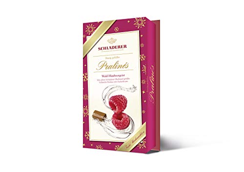 RCP Schladerer Himbeergeist-Pralinés, Weihnachts-Edition, Vollmilch-Schokolade, Mit Zuckerkruste, Flüssige Füllung, Alkoholhaltig, Ideales Weihnachtspräsent, 2 x 127 g von Schladerer Pralinés