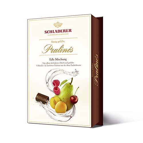 RCP Schladerer Pralinés, Edle Mischung, Vollmilch- und Zartbitter-Schokolade, Mit und ohne Zuckerkruste, Flüssige Füllung, Alkoholhaltig, Tolles Geschenk, 255 g von Schladerer Pralinés