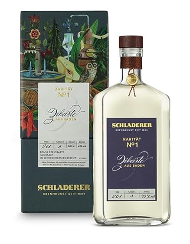 Schladerer Rarität No. 1 Zibarte Edelbrand (43% vol) - ein Klassiker aus Baden, premium Handarbeit in exklusiver Geschenkpackung - RAR. HOCHWERTIG. WERTVOLL. (1 x 0.5l) von Schladerer