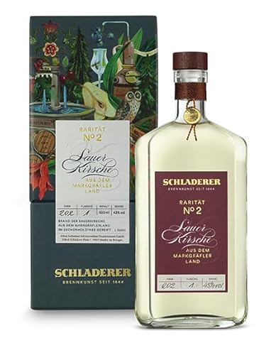 Schladerer Rarität No. 2 Sauerkirsch Edelbrand (43% vol) - ein Klassiker aus dem Markgräflerland, premium Handarbeit in exklusiver Geschenkpackung - RAR. HOCHWERTIG. WERTVOLL. (1 x 0.5l) von Schladerer