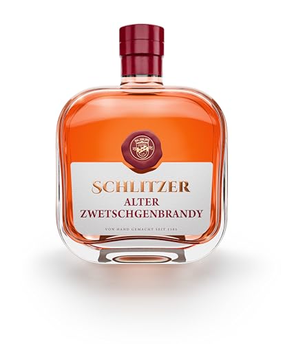 Schlitzer Alter Zwetschgen Brandy 40% vol. (Eichenfasslagerung) – Premium Edel-Likör mit vollreifen Zwetschgen und fassgelagertem Weinbrand von Schlitzer Destillerie