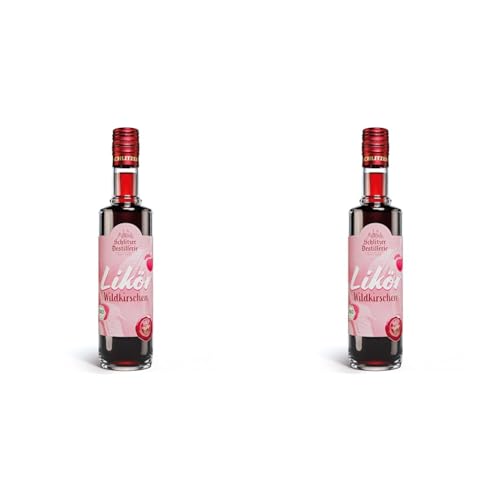 Schlitzer Bio-Wildkirschen Likör (28% vol.) – Intensiv Fruchtig & Vanille-Veredelt – Samtiger Aperitif und Cocktail-Basis in Premiumqualität (Packung mit 2) von Schlitzer Destillerie