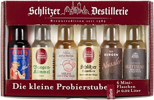 Schlitzer Probierstube – Quer durch die Destillerie, 6 x 0,02L – Entdecken Sie eine Auswahl feinster Spirituosen von Schlitzer Destillerie