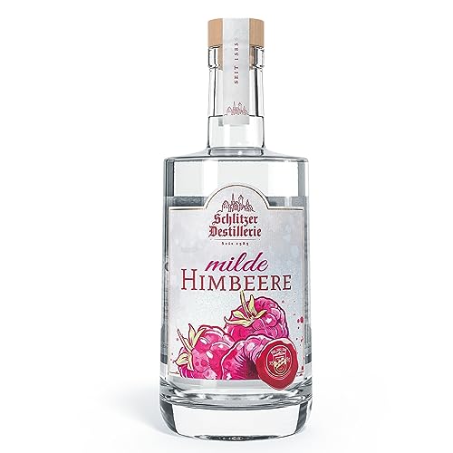 Schlitzer Milde Himbeere Spirituose 35% vol. - fruchtig-süßer Himbeergeist mit feiner Vanillenote (1x 0,5l) von Schlitzer Destillerie