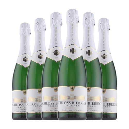 Schloss Biebrich Sekt Trocken 75 cl Weißer Sekt (Karton mit 6 Flaschen von 75 cl) von Schloss Biebrich