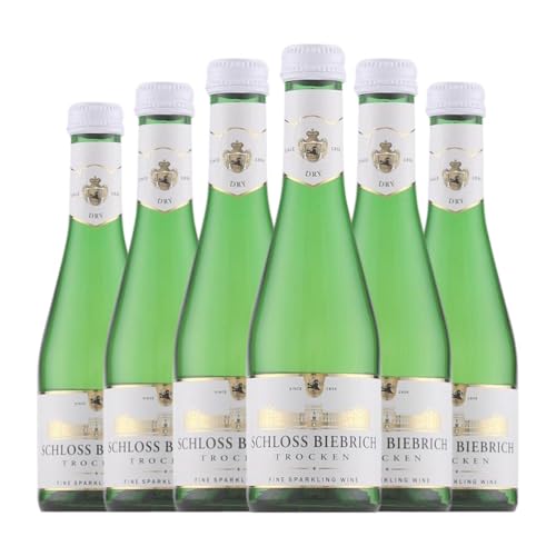 Schloss Biebrich Sekt Trocken Kleine Flasche 20 cl Weißer Sekt (Karton mit 6 Kleine Flasche von 20 cl) von Schloss Biebrich