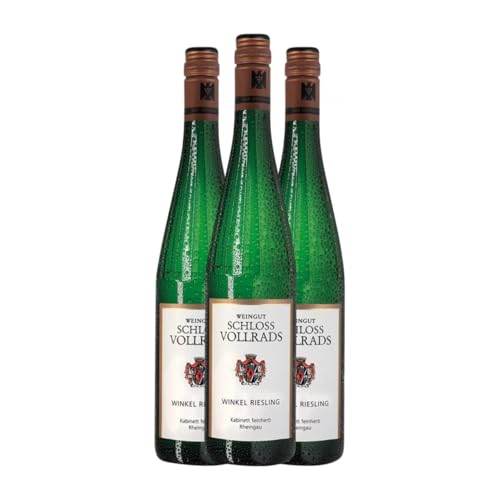 Schloss Vollrads Winkel Kabinett Riesling Halbtrocken Halbsüß Rheingau 75 cl Weißwein (Karton mit 3 Flaschen von 75 cl) von Schloss Vollrads