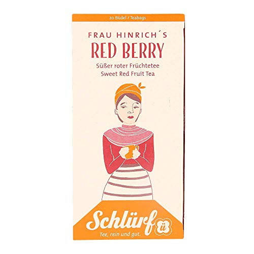 Schlürf, Büdel Frau Hinrichs Red Berry, Bio-Früchtetee mit Beerengeschmack, 45g (20 x 2,25g) von Schlürf