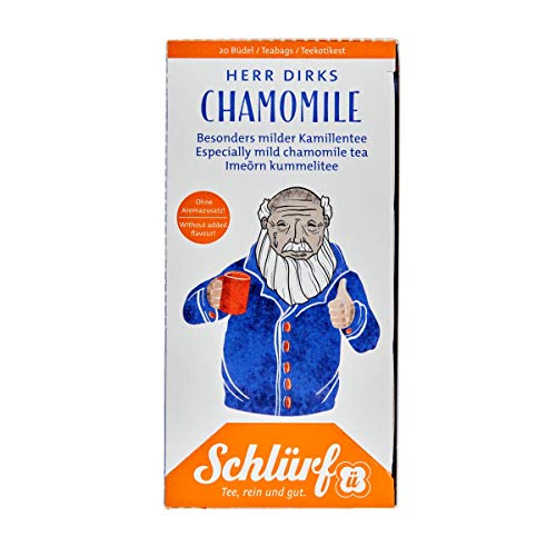 Schlürf, Büdel Kräutertee Herr Dirks Chamomile, Bio-Kräutertee aus Kamille und Hopfen, 40g (20 x 2g) von Schlürf