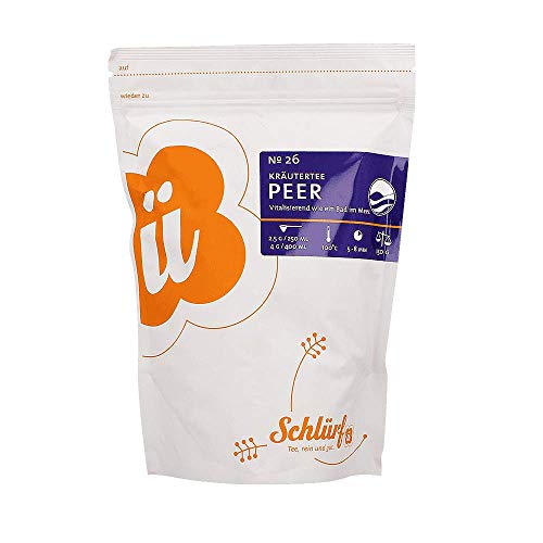 Schlürf Kräutertee "Peer" No. 26, Loser Bio-Kräutertee Pfefferminz, Wiederverschließbare Aromaverpackung, 1 x 150g von Schlürf