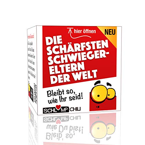 Schlump-Chili⎪Die schärfsten Schwiegereltern der Welt - Ein witziges Geschenk zum Hochzeitstag, Jahrestag, zu Weihnachten oder als Dankeschön⎪ideal als lustiges außergewöhnliches Gag Präsent für Schwiegervater und Schwiegermutter von Schlump-Chili