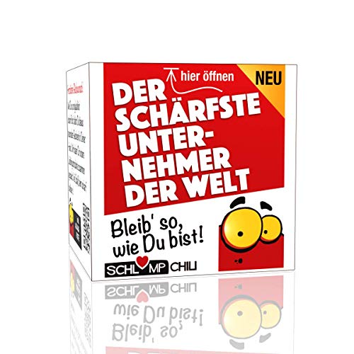 Geschenk Set - Der schärfste Unternehmer der Welt - Ein witziges Präsent z.B. für Gründer, Selbstständige, Firmeninhaber, Manager und Chefs mit eigener Firma von Schlump-Chili