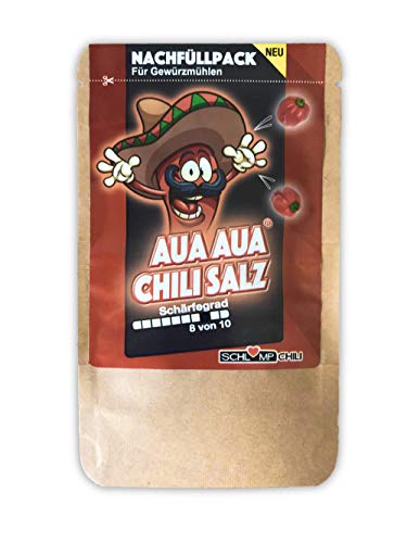 Schlump-Chili⎥AUASALZ⎥AUAAUA scharfes Chilisalz Probierpackung Gewürzmischung mit Meersalz und Habanero-Chilis (1x 20 g) von Schlump-Chili