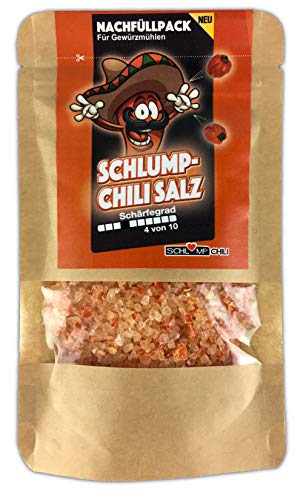 Schlump-Chili⎥CHISA⎥mittelscharfes Chilisalz Nachfüllpack Gewürzmischung mit Meersalz und Habanero-Chilis geeignet für Gewürzmühlen mit Edelstahlmahlwerk oder Keramikmahlwerk (1x 50 g) von Schlump-Chili
