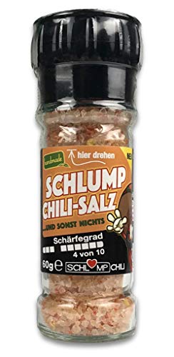 Schlump-Chili⎥CHISA⎥mittelscharfes Habanero-Chilisalz Gewürzmühle mit Edelstahlmahlwerk (1x 60g) von Schlump-Chili