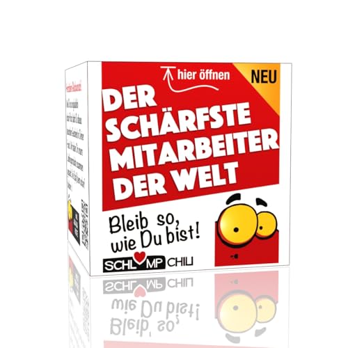 Schlump-Chili Der schärfste Mitarbeiter der Welt - Ein witziges Geschenk Set für Kollegen! Eine Geschenkidee für Herren zum Geburtstag, Abschied, Wichteln, Weihnachten, Ausbildung, Pension und Rente von Schlump-Chili