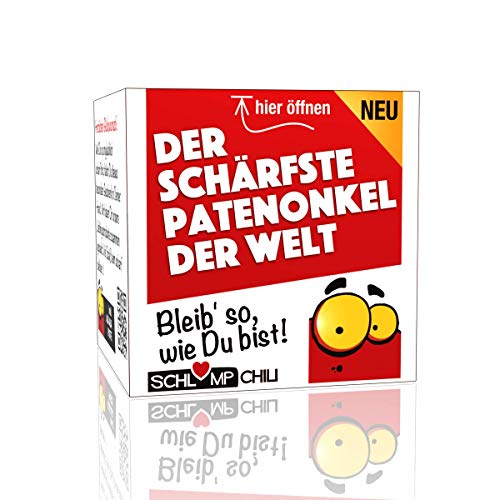 Schlump-Chili⎪Der schärfste Patenonkel der Welt - ein perfektes Spaß Geschenk zur Taufe, zum Geburtstag oder als Dankeschön⎪Mehr als ein lustiger außergewöhnliches Gag (1 Stk.) von Schlump-Chili