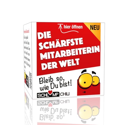 Schlump-Chili Die schärfste Mitarbeiterin der Welt - Ein witziges Geschenk Set für Frauen! Eine Geschenkidee für Damen zum Geburtstag, Abschied, Wichteln, Weihnachten, Ausbildung, Pension und Rente von Schlump-Chili