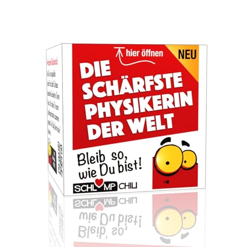 Schlump-Chili Die schärfste Physikerin der Welt - Ein witziges Physik Geschenk Set für die Naturwissenschaftlerin z.B. in Uni, Arbeit z.B. zum Geburtstag, Weihnachten, Wichteln und Ostern von Schlump-Chili