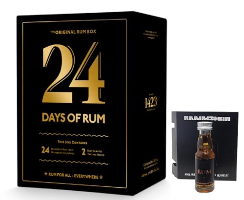 24 Days of Rum der Original-Rumkalender Adventskalender Black Edition incl. Rum Miniatur by Schnapsbaron® von Schnapsbaron