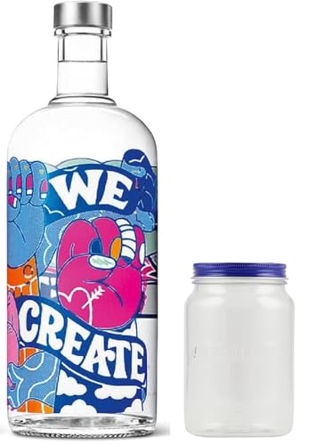 Absolut Vodka Together We Create 40% Vol. 1,0 Liter Pink Hand incl. Absolut Jar von Schnapsbaron