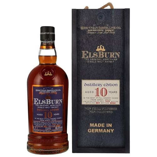 Elsburn Sherry Cask Single Malt Whisky THE DISTILLERY EDITION 10 Years 48% Vol. 0,7l in Holzbox von Schnapsbaron