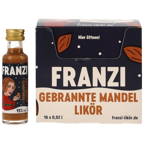 Franzi Gebrannte Mandel Edition 15% Vol. 16 x 0,02 Liter Franzbrötchenlikör by Schnapsbaron® von Schnapsbaron