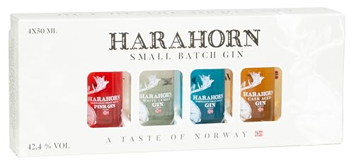 Harahorn Gin Set I Exquisite Vielfalt aus Norwegen I 42,5% Vol. 4 x 0,05 Liter by Schnapsbaron® von Schnapsbaron