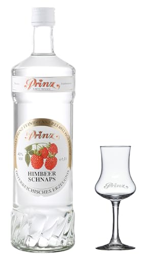 Prinz Himbeer Schnaps 40% Vol. 1,0 Liter Himbeergeist incl. Nosingglas by Schnapsbaron® von Schnapsbaron