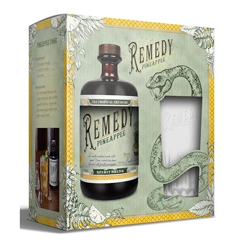 Remedy Pineapple Rum 40% Vol. 0,7 Liter im GP mit Glas by Schnapsbaron® von Schnapsbaron