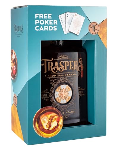 Traspers Rum 44% Vol. 0,7 Liter incl. Pokerspiel von Schnapsbaron