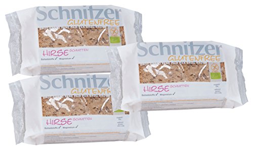 Schnitzer Hirse Schnitten -Glutenfrei- 250g Bio Brot, 3er Pack (3 x 250 g) von Schnitzer