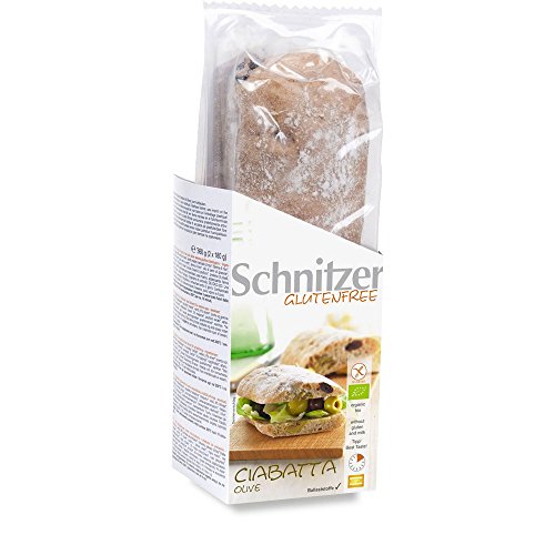 Schnitzer Oliven-Ciabatta zum Aufbacken, glutenfrei (180 g) - Bio von Schnitzer