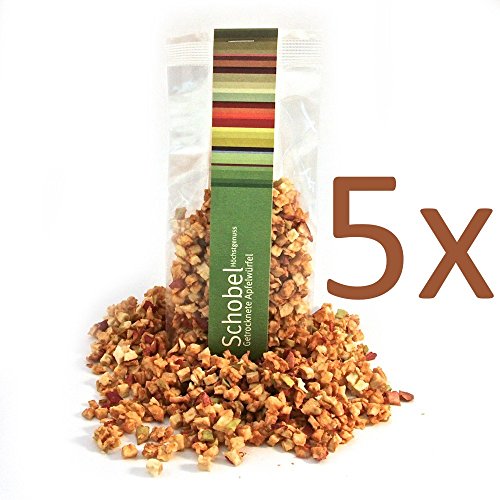 Getrocknete Elstar-Apfelringe 5x 90g - getrocknete Apfelringe vom Bodensee -Vitaminreich dank schonender Trocknung - Apfelringe als Snack für Gourmets von Schobel Höchstgenuss