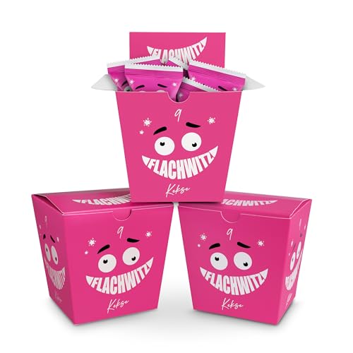 Glückskekse Flachwitze 3er-Packung fortunes cookies in pink | Glückskekse lustige Flachwitze für Kinder und Erwachsene zur Party, Geburtstag, Geschenk | Kekse frisch gebacken vegan & made in Germany von Schöne Güter