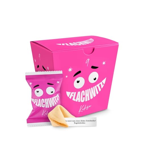 Glückskekse Flachwitze 9 fortunes cookies in pink | Glückskekse lustige Flachwitze für Kinder und Erwachsene zur Party, Geburtstag, Candybar, Geschenk | Kekse frisch gebacken vegan & made in Germany von Schöne Güter