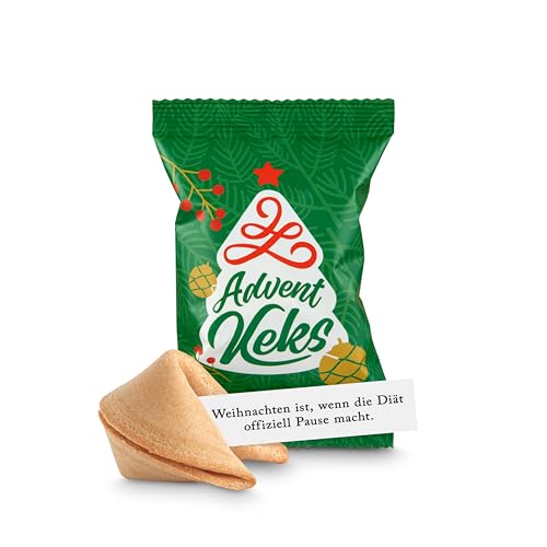 Glückskekse Weihnachten Advent-Kekse 15 Glückskekse in der Tüte mit Lebkuchengeschmack im Advent und als Füllung für den Adventskalender, Nikolaus Geschenk, Wichtelgeschenk von Schöne Güter